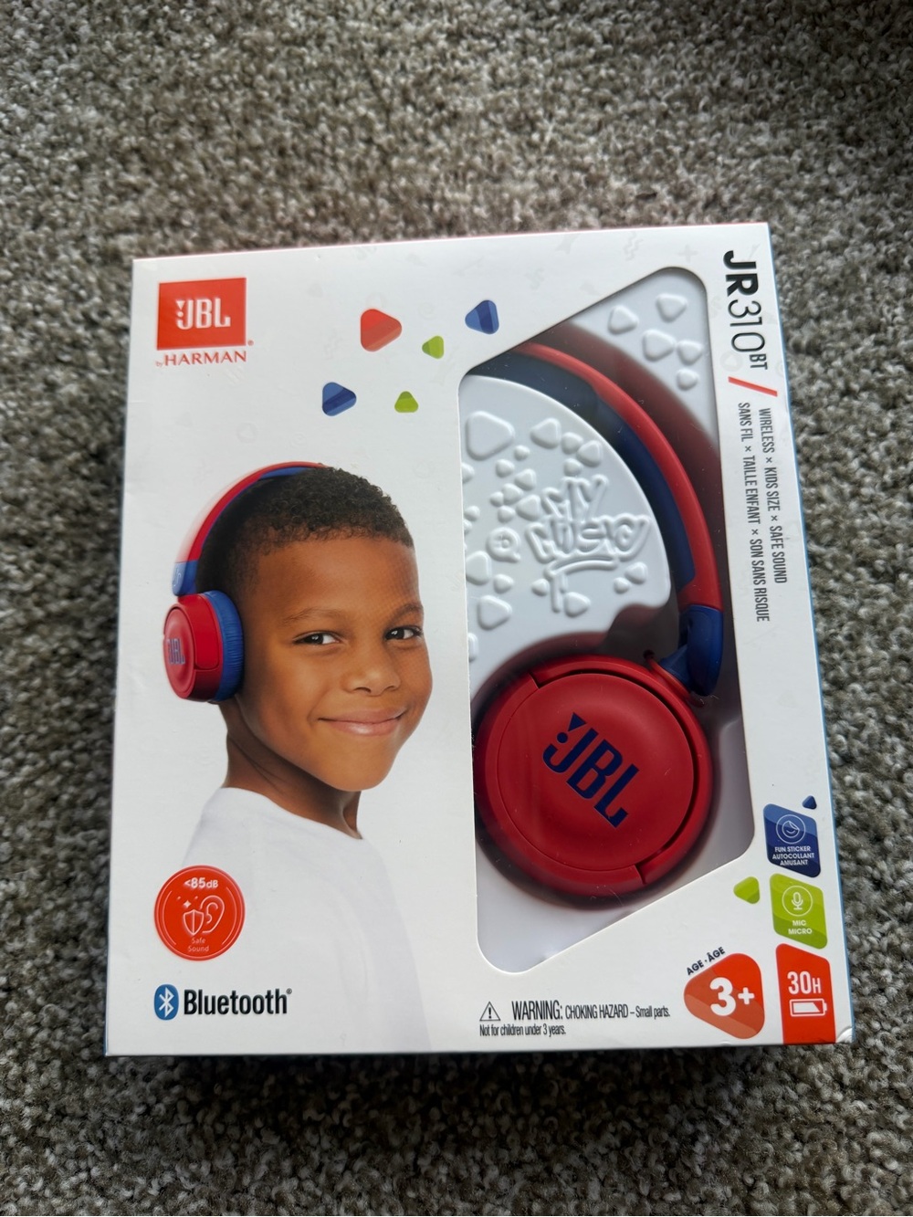 Harman Kids On-Ear Wireless Headphones - Red with Blue Accents